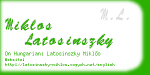 miklos latosinszky business card