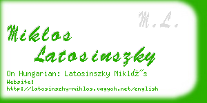 miklos latosinszky business card